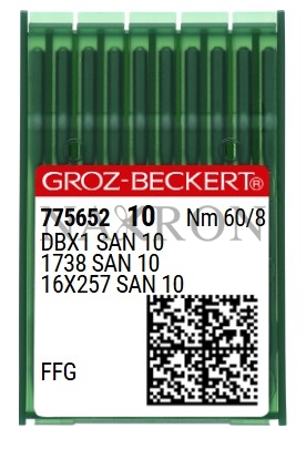 DBx1 SAN10 - 60/8 No Groz Beckert Sanayi dikiş makine iğneleri - Düz Dikiş İğnesi