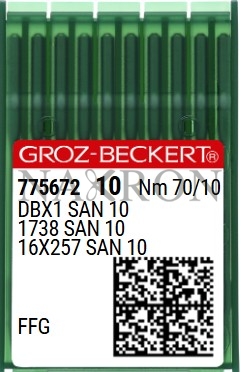 DBx1 SAN10 - 70/10 No Groz Beckert Sanayi dikiş makine iğneleri - Düz Dikiş İğnesi