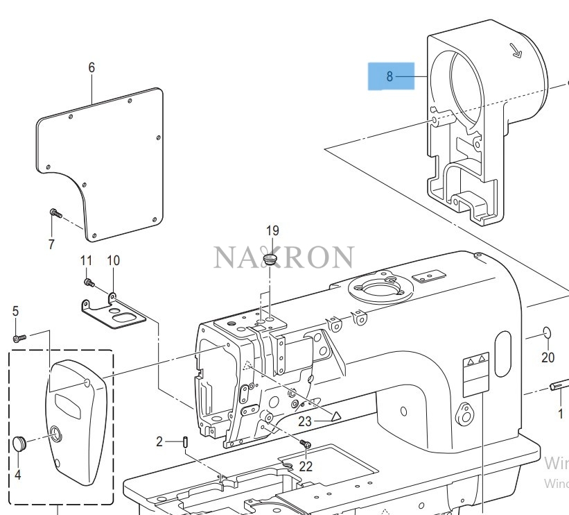SA2442-201 brother elektronik çift iğne arka motor kapak 