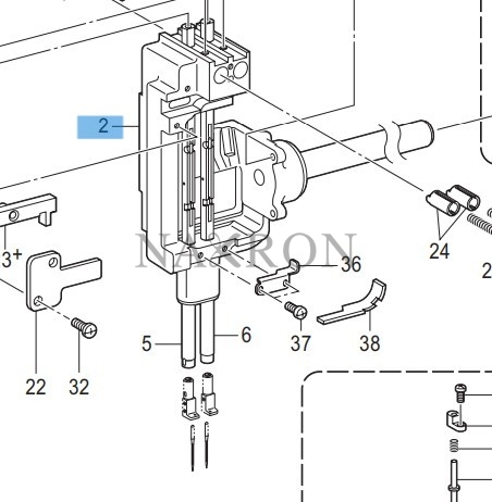 SB1434-001 Brother elektronik çift iğne iğne mil hareket şaft boş kovan 