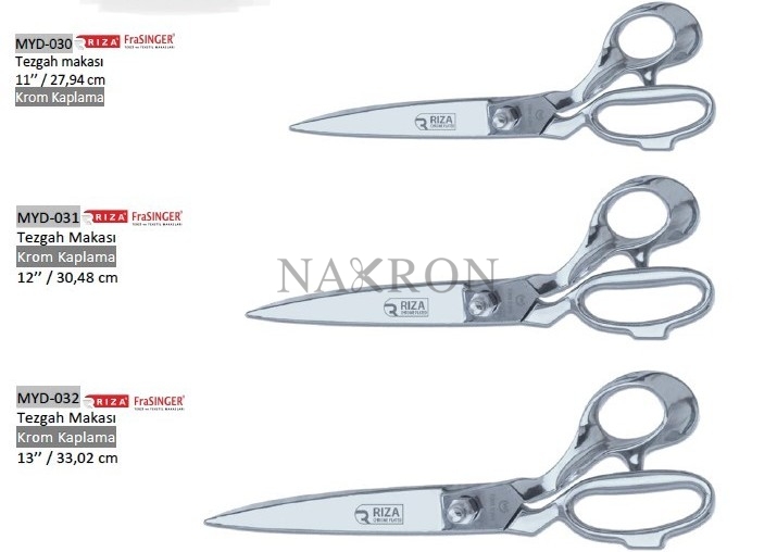 Rıza 12 No Tezgah Makası Komple Krom Kaplama (30,48 cm)