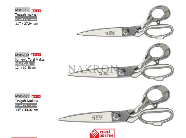 Rıza 12 No Tezgah Makası Nikel Kaplama (30,48 cm)