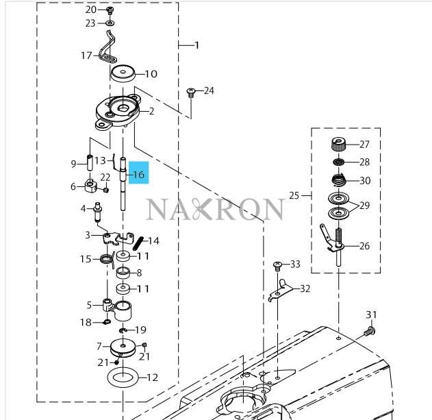 Juki düz makina masuralık mili 401-72382 / 40172382
