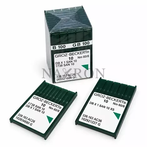 Groz-Beckert DBx1 8 No SAN10 / SAN10 XS İnce Dip Düz Makina İğnesi – 10'lu Paket