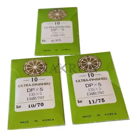 Orange DPx5 Isıya Dayanıklı Kalın Dip Düz Makina İğnesi – 10'lu Paket